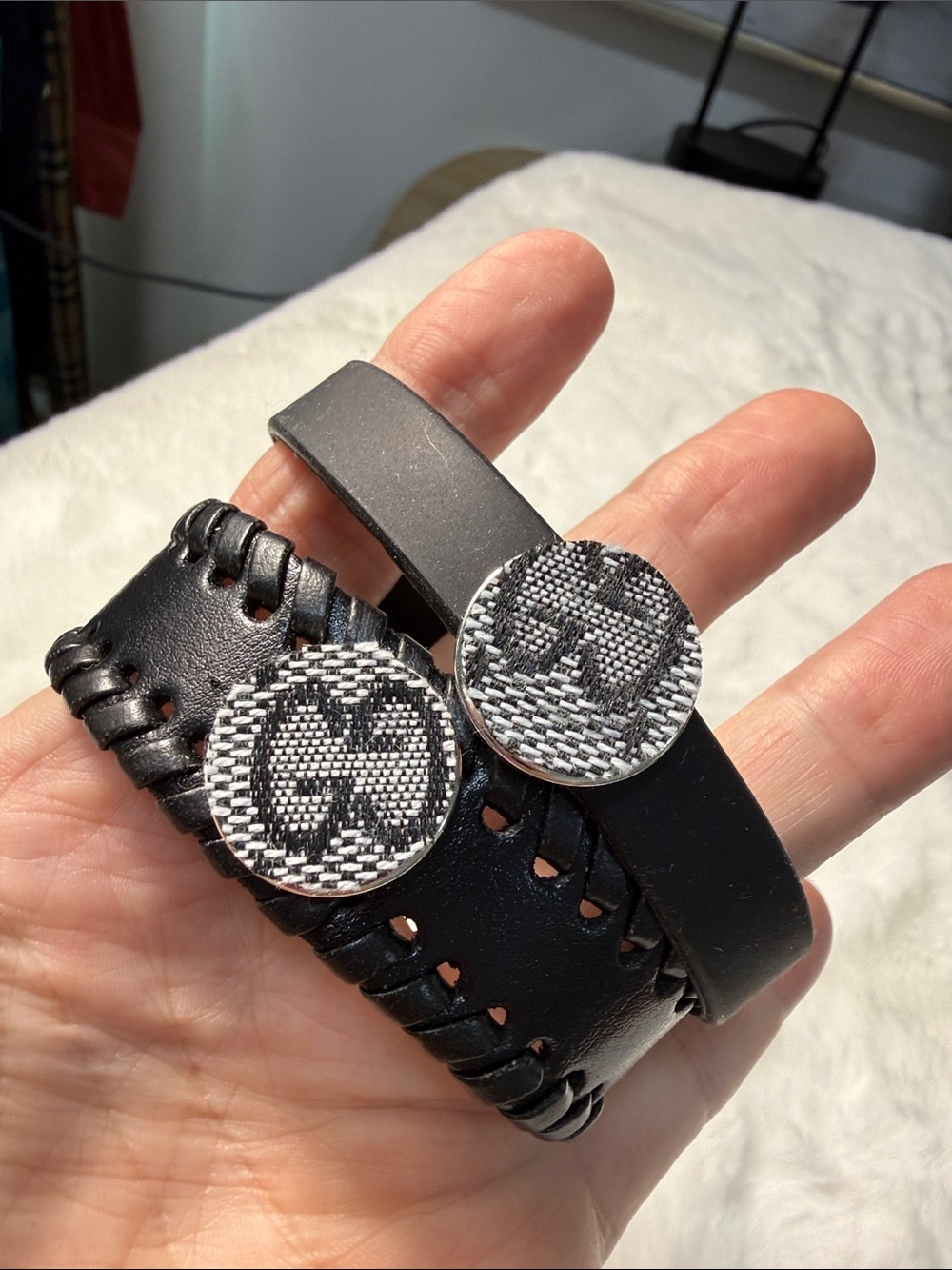 Gucci upcycled black bracelet set